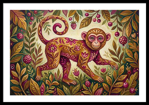 Macaque In Vibrant Foliage