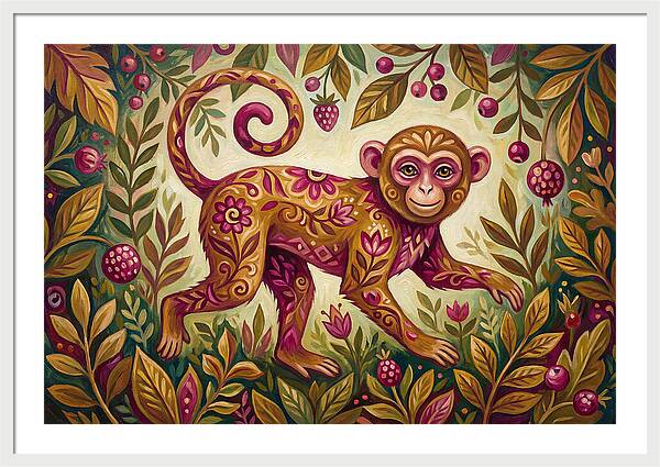 Macaque In Vibrant Foliage