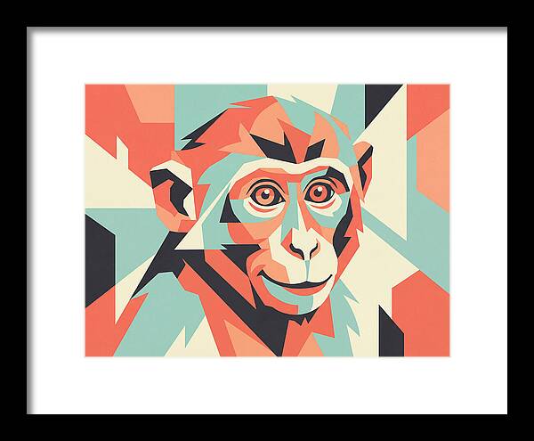 Macaque Portrait In Pop Art Style