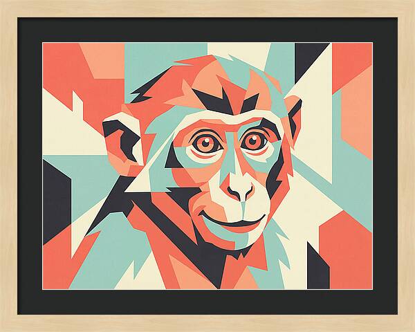 Macaque Portrait In Pop Art Style