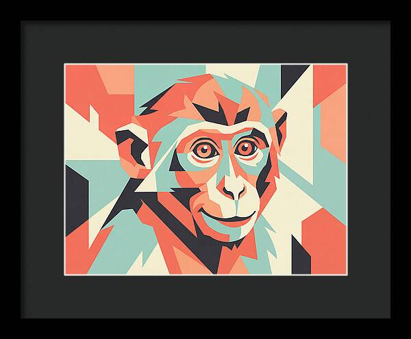 Macaque Portrait In Pop Art Style