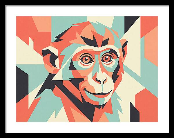 Macaque Portrait In Pop Art Style