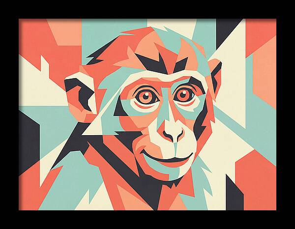 Macaque Portrait In Pop Art Style