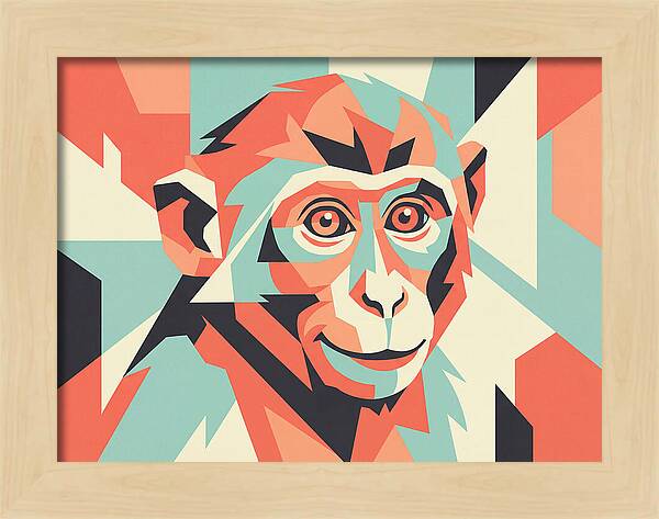 Macaque Portrait In Pop Art Style
