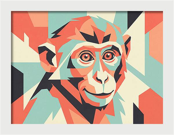 Macaque Portrait In Pop Art Style