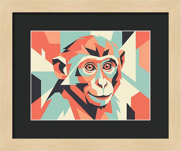 Macaque Portrait In Pop Art Style