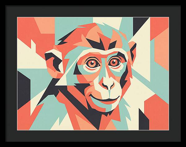 Macaque Portrait In Pop Art Style
