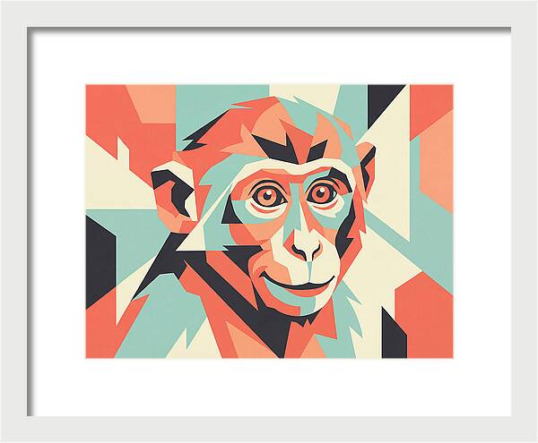 Macaque Portrait In Pop Art Style