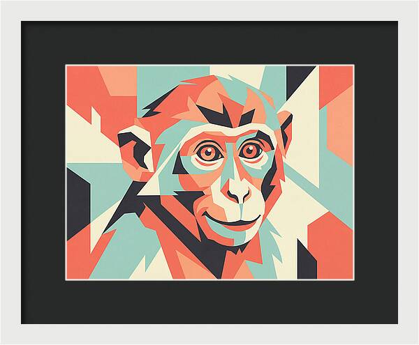 Macaque Portrait In Pop Art Style