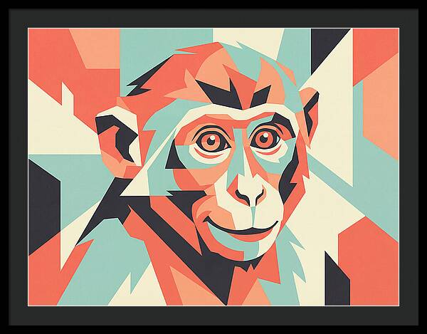 Macaque Portrait In Pop Art Style