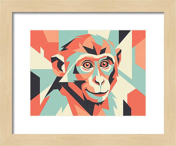 Macaque Portrait In Pop Art Style