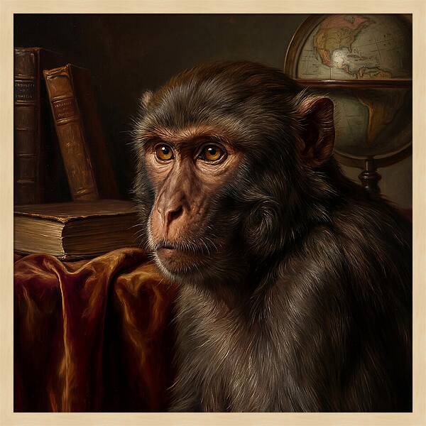 Macaque Portrait In Realism