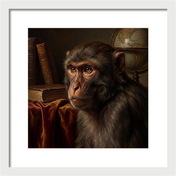 Macaque Portrait In Realism