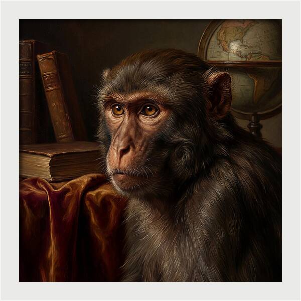 Macaque Portrait In Realism