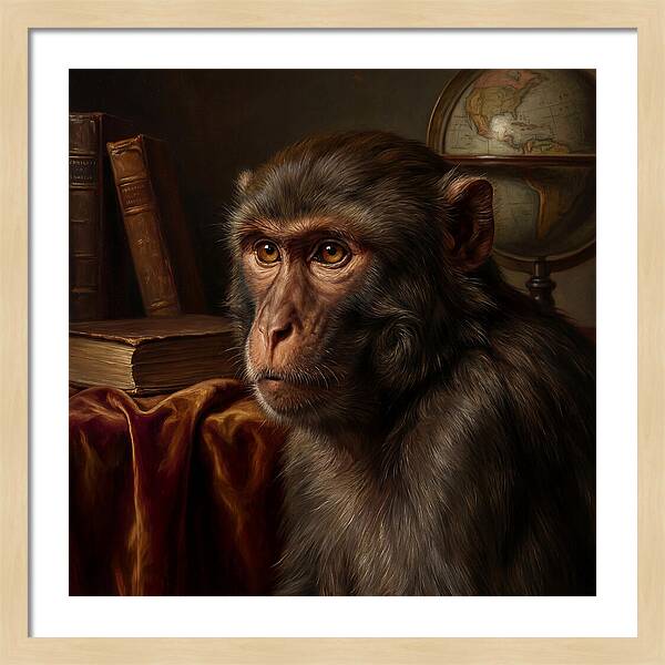 Macaque Portrait In Realism