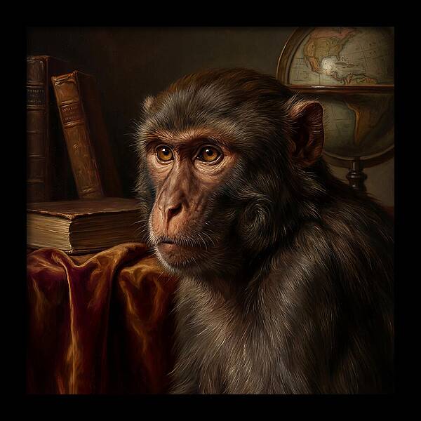 Macaque Portrait In Realism