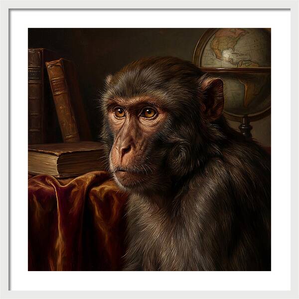 Macaque Portrait In Realism