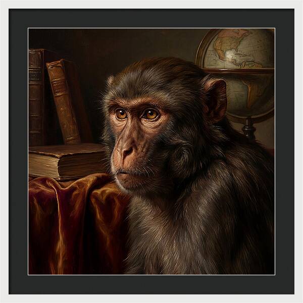 Macaque Portrait In Realism