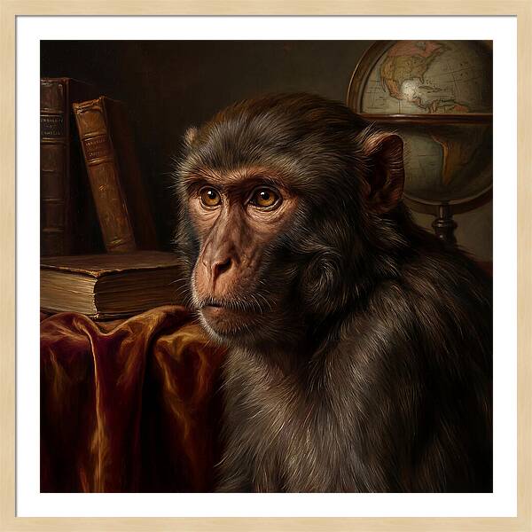 Macaque Portrait In Realism