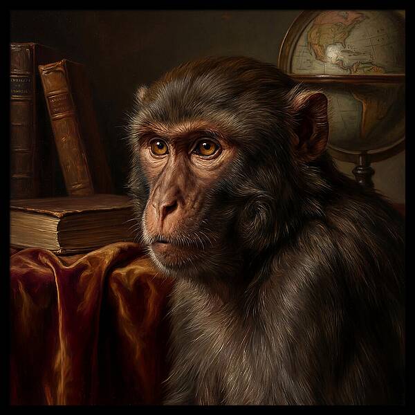 Macaque Portrait In Realism