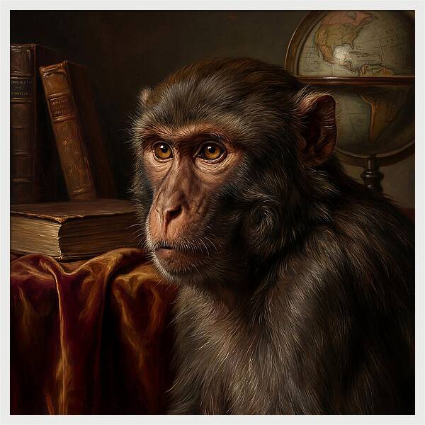 Macaque Portrait In Realism