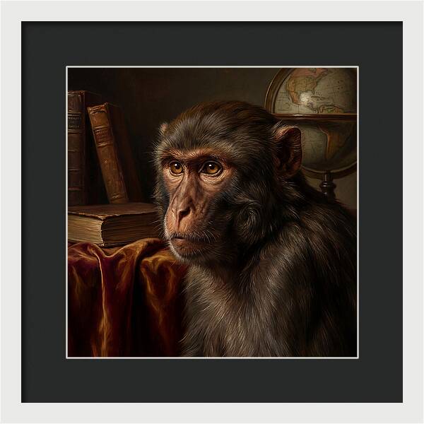 Macaque Portrait In Realism