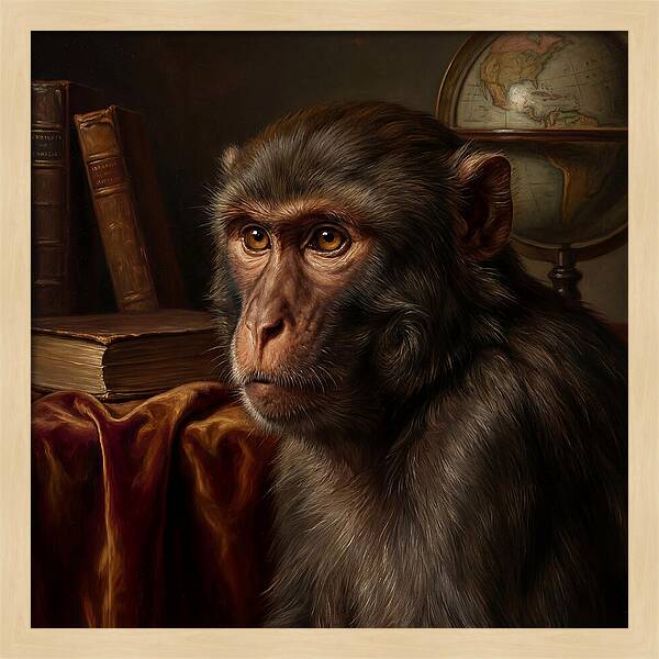 Macaque Portrait In Realism