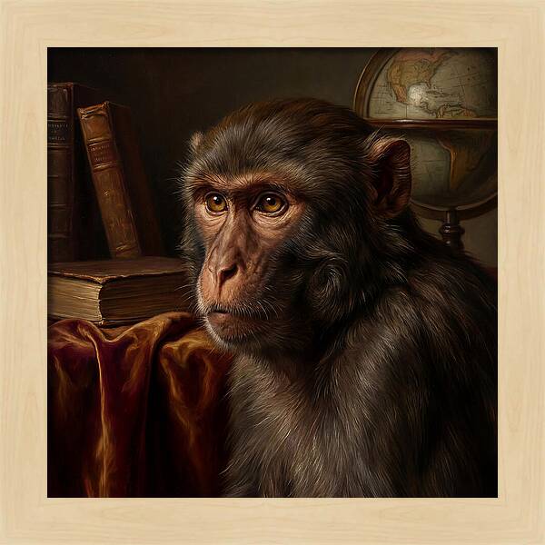 Macaque Portrait In Realism