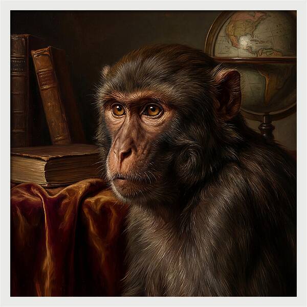 Macaque Portrait In Realism