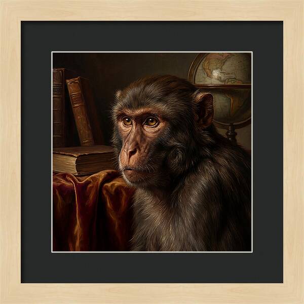 Macaque Portrait In Realism
