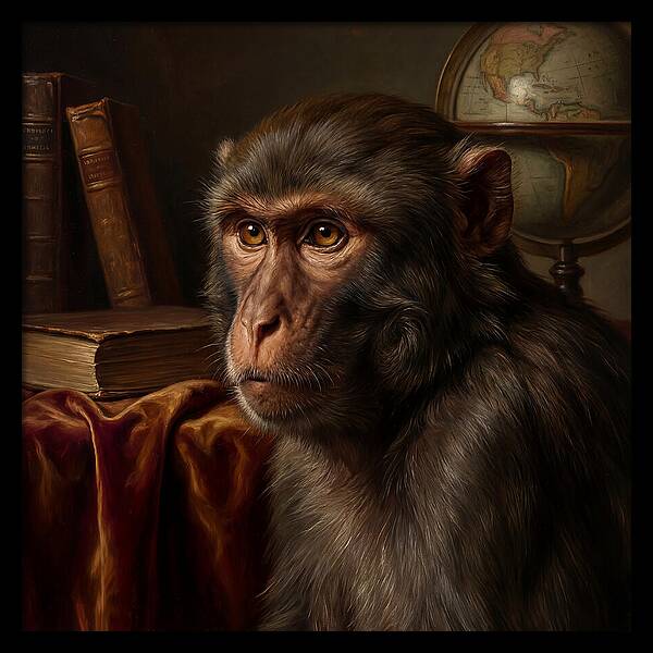 Macaque Portrait In Realism