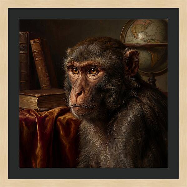 Macaque Portrait In Realism