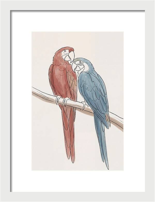 Macaw Pair In Vivid Colors