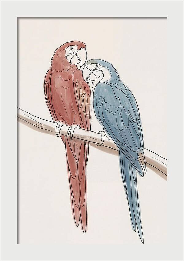 Macaw Pair In Vivid Colors