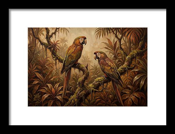 Macaw Pair On Tropical Branch