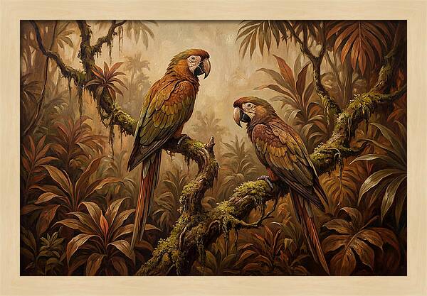 Macaw Pair On Tropical Branch