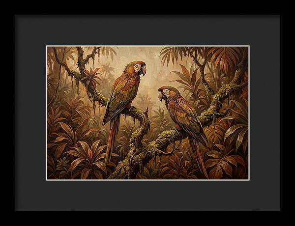 Macaw Pair On Tropical Branch