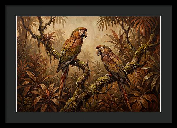 Macaw Pair On Tropical Branch
