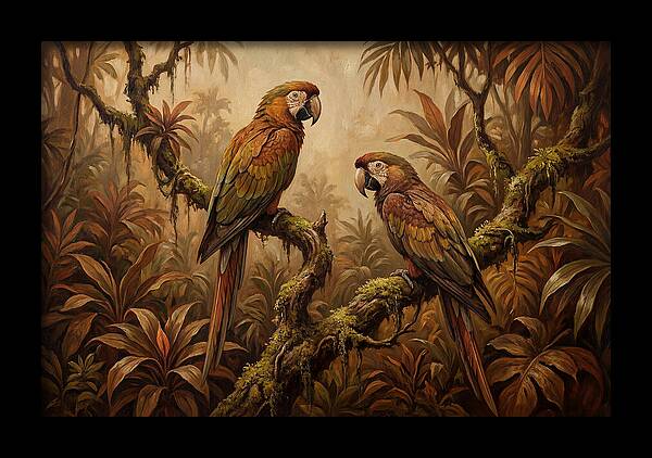 Macaw Pair On Tropical Branch