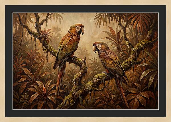 Macaw Pair On Tropical Branch
