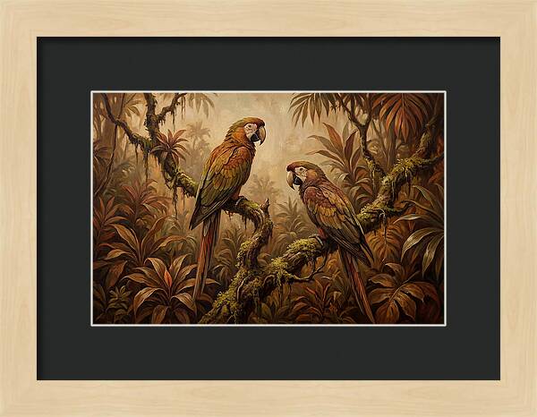 Macaw Pair On Tropical Branch