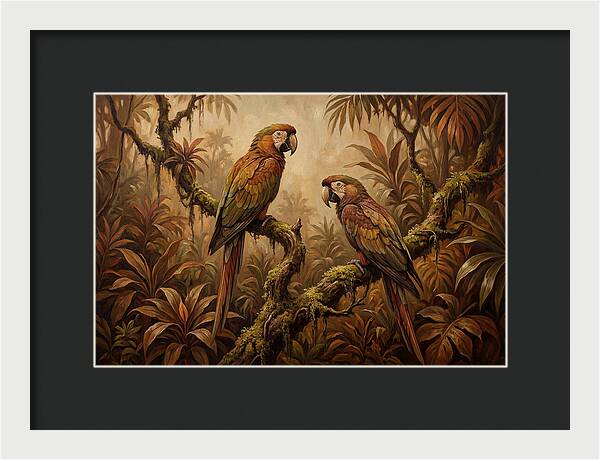 Macaw Pair On Tropical Branch