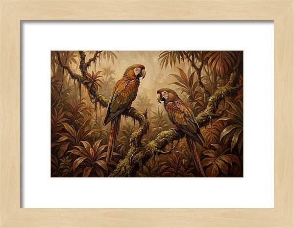 Macaw Pair On Tropical Branch