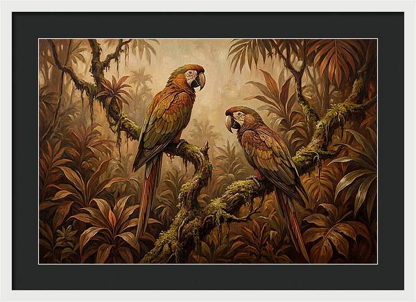 Macaw Pair On Tropical Branch