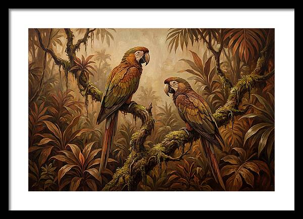 Macaw Pair On Tropical Branch