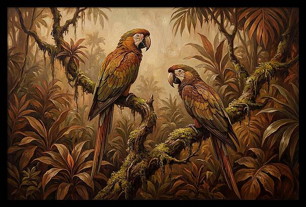 Macaw Pair On Tropical Branch