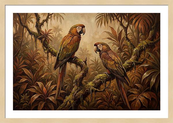 Macaw Pair On Tropical Branch