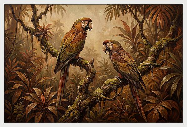 Macaw Pair On Tropical Branch