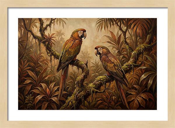 Macaw Pair On Tropical Branch