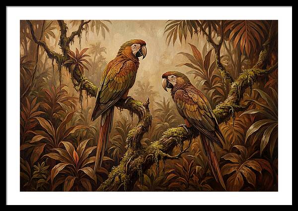 Macaw Pair On Tropical Branch